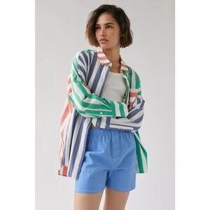 Urban Outfitters UO BDG Frankie Spliced Button Down Shirt‎